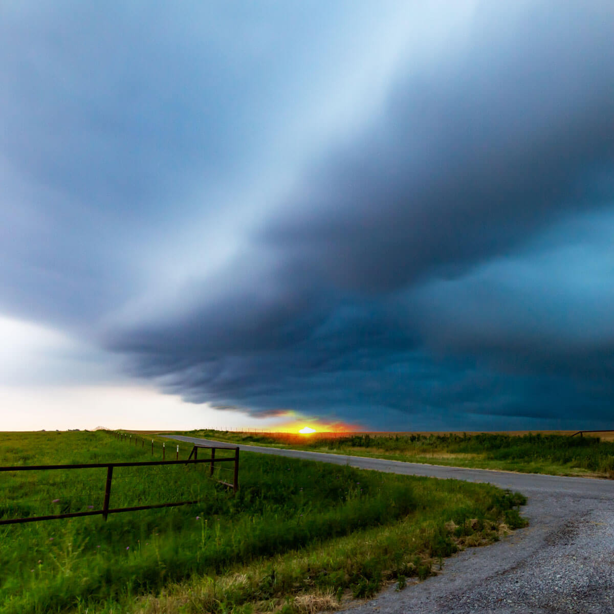 Sunset over rural land around DFW for sale